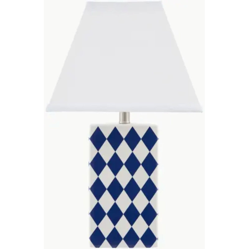 Lampe de table Verrett, Bleu, Blanc