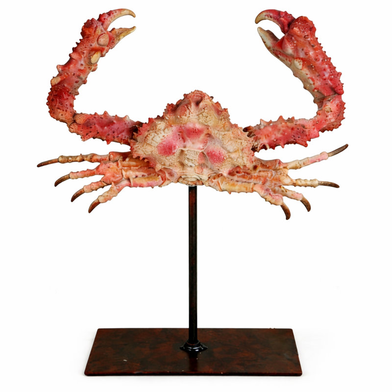 Sculpture de crabe nautique sur support
