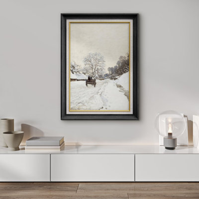 Rustic Countryside Winter Snow Wagon Countryside, impression sur papier