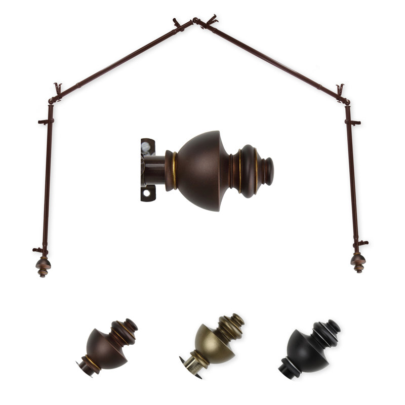 Tringle à rideaux simple à 4 côtés Andreasen, Cacao, 28 po à 48 po (chaque côté)