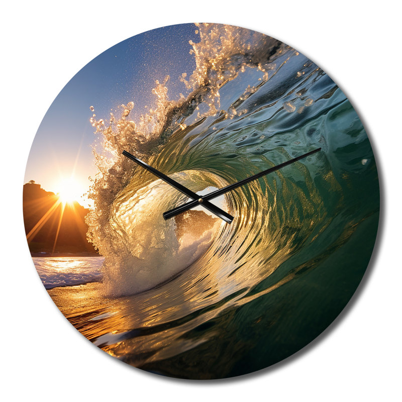 Horloge murale Sunshine Through The Breaking Waves I, Petit
