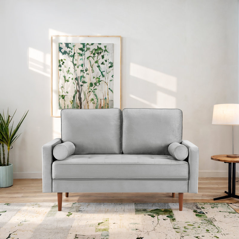 Coussin de dossier amovible en velours avec deux traversins assortis, Bleu