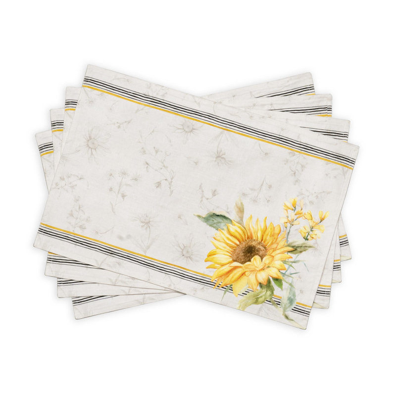 Ensemble de 4 napperons 100% coton lavable Maison d 'Hermine