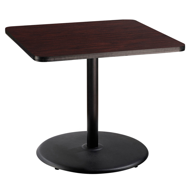 Table carrée pour salle de pause, H 30 po x L 36 po x l 36 po, Noir, Acajou