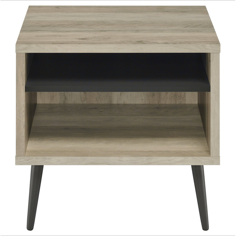 Balboa Distressed Pine Square Engineered Wood Side End Table