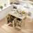 Checkerboard Pattern Design Kitchen Island with Drop Leaf