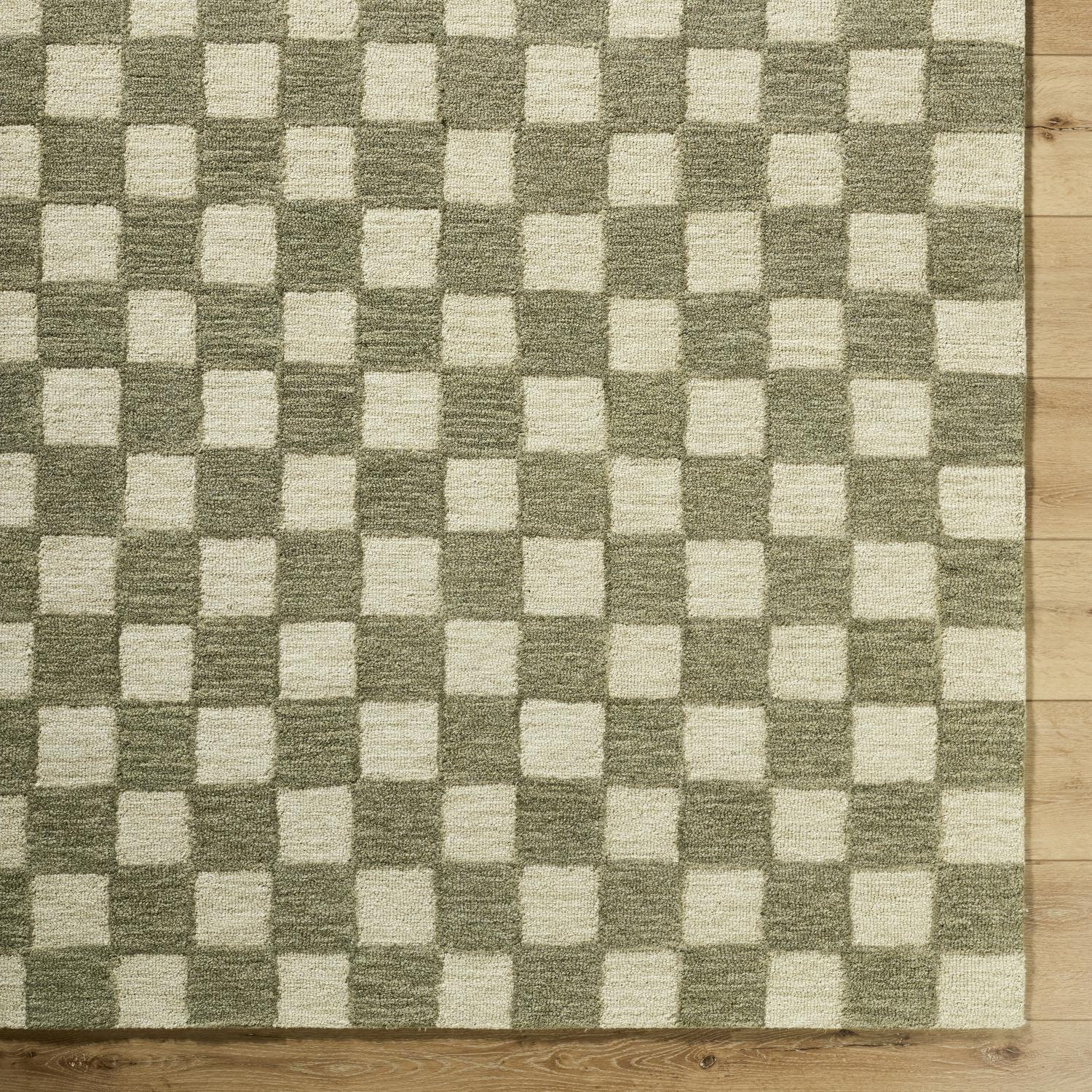 Wright Hand-Tufted Checkered Area Rug, Runner 2'6" x 8'
