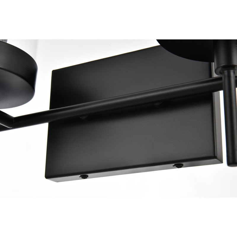 Éclairage pour meuble-lavabo à intensité variable Annisha, Noir, H 11 po x l 14 po x P 14 po, Deux lumières