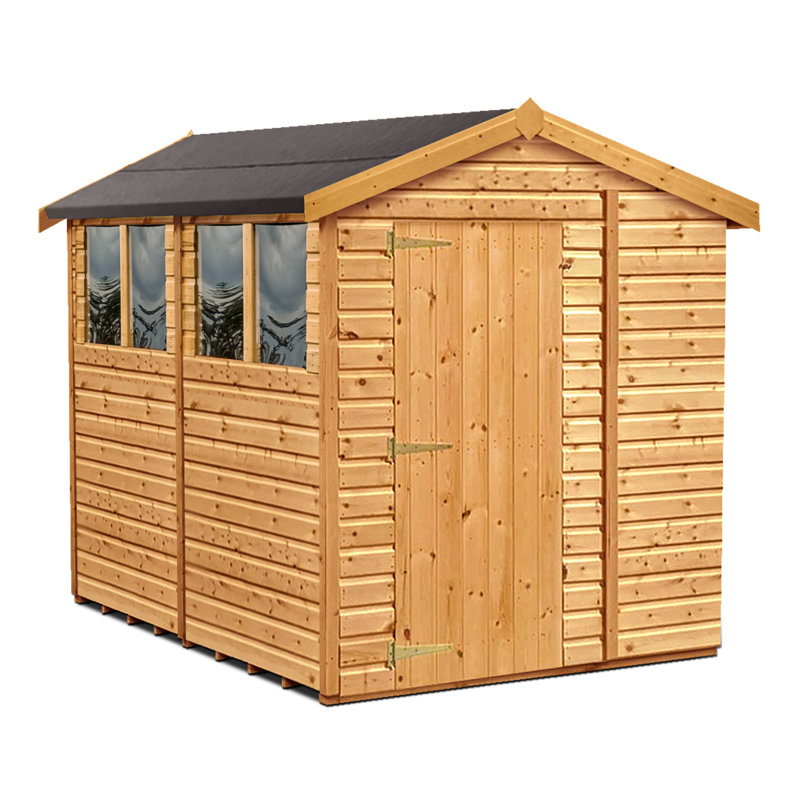 Alard 7ft. 2 in. W x 27ft. 6in. D Solid Wood Tongue & Groove Apex Garage Shed