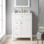 Ensemble de meuble-lavabo autoportant en MDF 24 po blanc avec lavabo en céramique, poignées en métal, porte à fermeture en douceur, support de rangement-1557900785