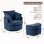 Fauteuil d'appoint pivotant en tonneau avec rangement caché Corduroy-1991424020
