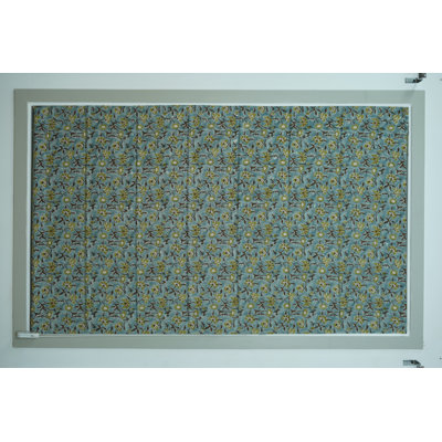  Bleu élégant 100% occultant en lin romain occultant pour les fenêtres, tissu décoratif fait à la main en bloc de viscose doux et confortable pour l'intimité, Nayaab