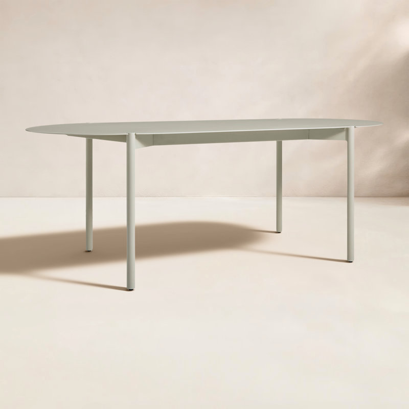 Comeuppance Outdoor Oval Dining Table, Putty