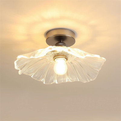Jayk 1-Light Glass Shade Semi Flush Mount Ceiling Light