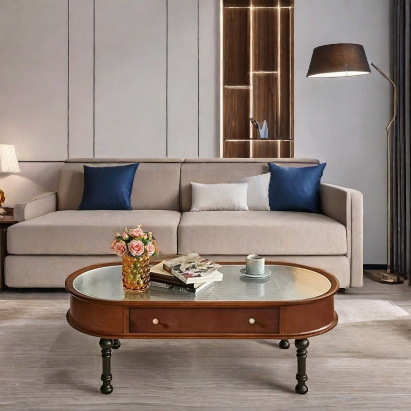 Plateau de table basse en verre