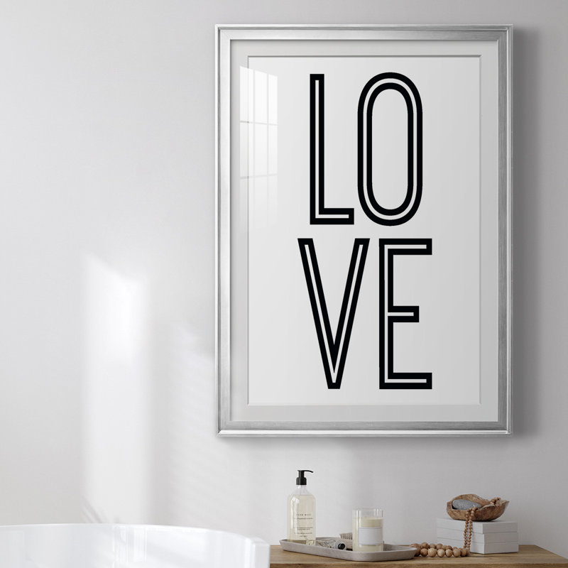 «Bold Love II», reproduction encadrée de qualité supérieure - prête à être accrochée, H 42,5 po x l 30,5 po, Argent