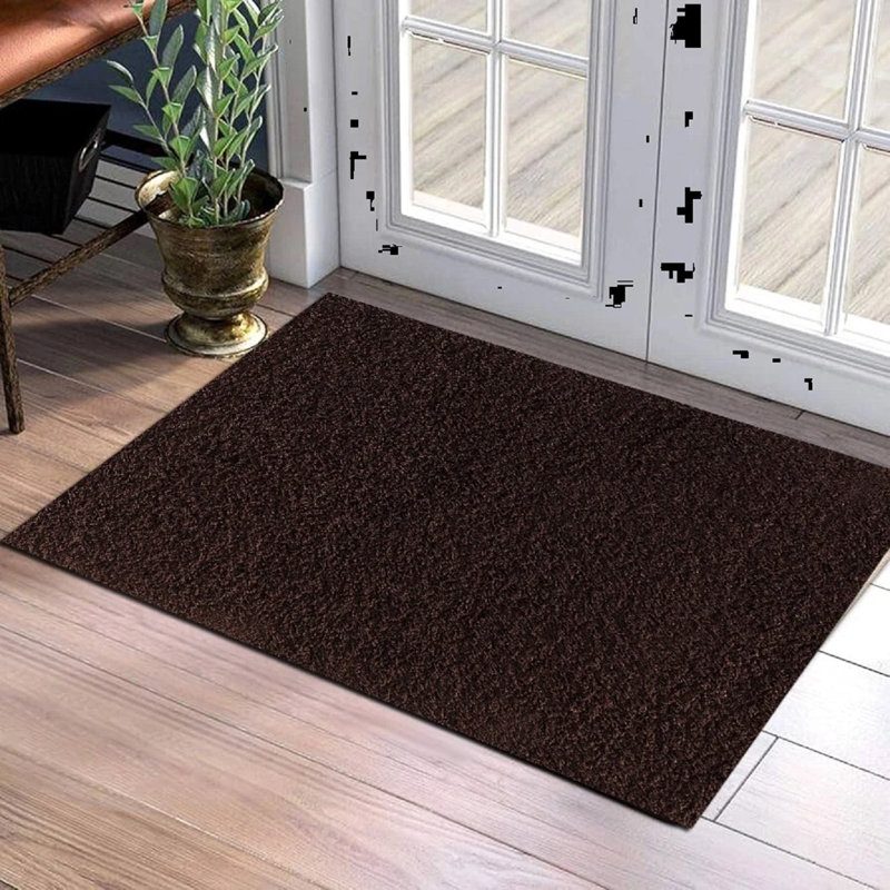 Solid Colour Shag Area Rug, Rectangle 60 x 110 cm