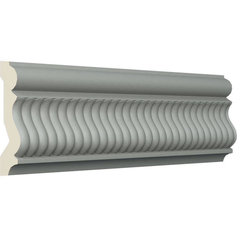 Primed White Geometric Urethane Chair Rail Moulding
