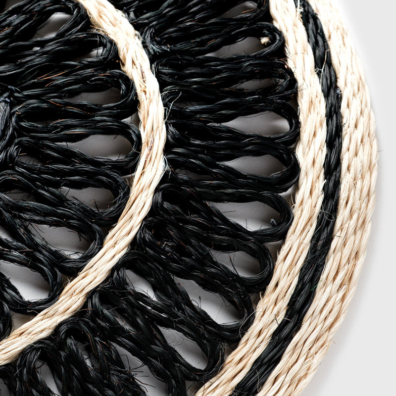 100% Abaca Round Placemats, Black