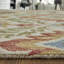 Tapis en laine et coton rouge, jaune et vert à motif floral touffeté à la main Broaderick-2103013296