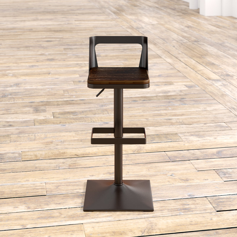 Flagler Swivel Adjustable Height Counter Stool with Metal Frame, Antique/Espresso