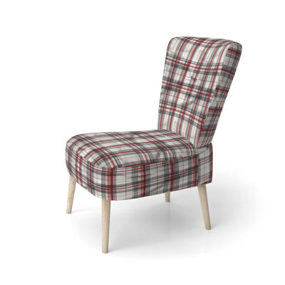 Rustic Farmhouse Plaid - Upholstered Farmhouse Side Chair, Country Plaid Accent Chair