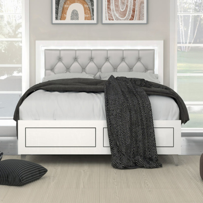Lit rembourré de style contemporain, King