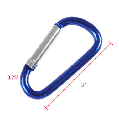 3 inch Aluminum Carabiner Spring Clip Hook Keychain D Shape Buckle Pack(Set of 50) (Set of 50) Konelia Color: Multicolor