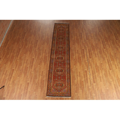 Orange Wool Traditional Oriental Runner Rug 3x12