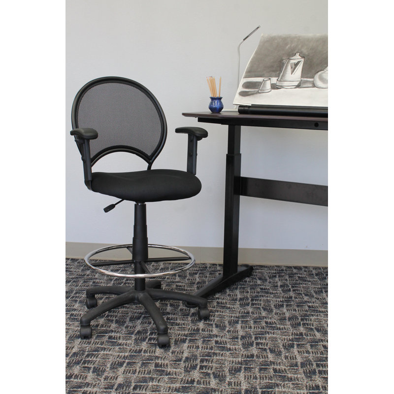 Mesh Drafting Chair, Adjustable Arms