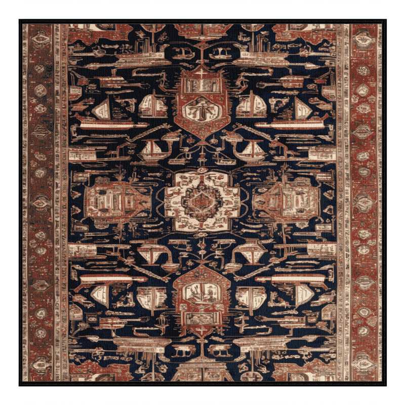Machine Washable Persian Brown Area Rug, Square 8'
