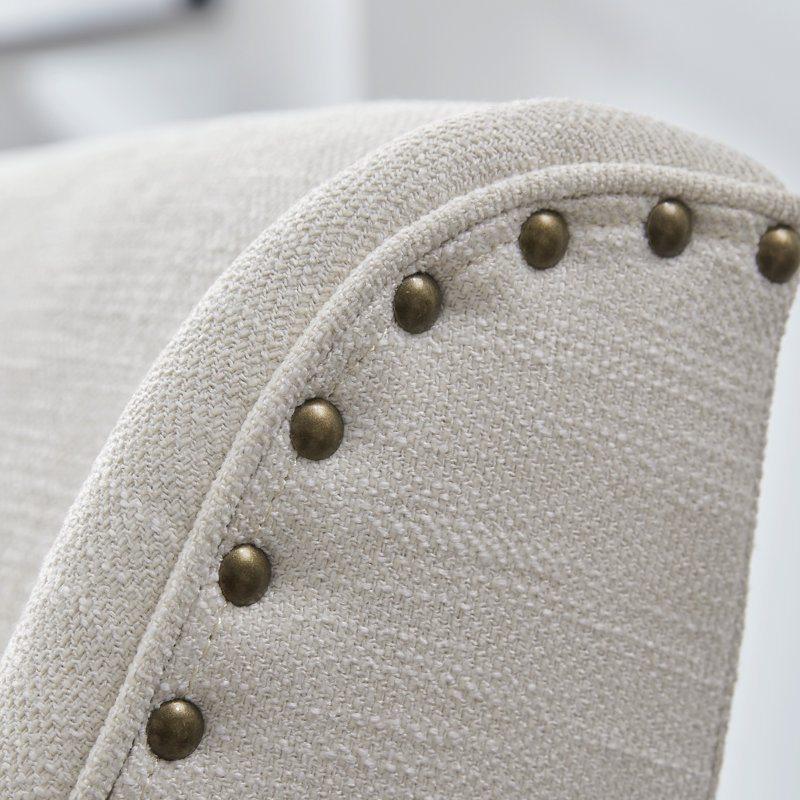 Chaise de bureau pivotante en chenille Mellins, Beige