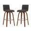 Aluin Mid-century Modern Swivel Counter or Bar Height Bar Stool in Faux Leather and Wood-512247215-512247213-512247201