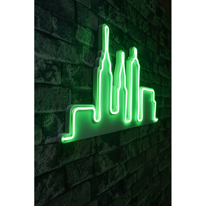 Flexible Neon LED Lighting Strip, Green, 12V DC, 12.6 x 24.0 x 0.8 inches | IP67 Waterproof, PVC Foam Template, 375 cm Total Length | Built-in Wall Hanging System, 22.68 Watts | Perfect for Home Decor & Events