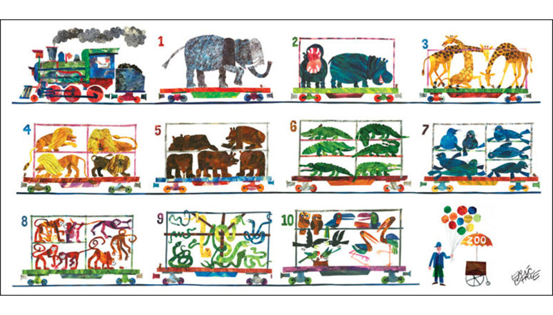 Art sur toile Mcintosh 1 2 3 Train, H 24 po x L 48 po x l 1,25 po