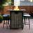 50000 28 - Inch Propane Fire Pit Table With Stainless Steel Burner, Lava Rocks, And Tabletop For Outdoor Spaces Square , Wrapped Frame, Continuous Combustion, Garden Courtyard