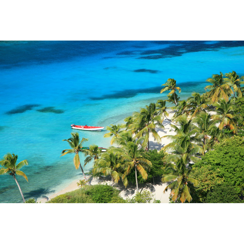 Palm Trees And Water - Wrapped Canvas Print, 30cm H x 46cm W x 3.8cm D
