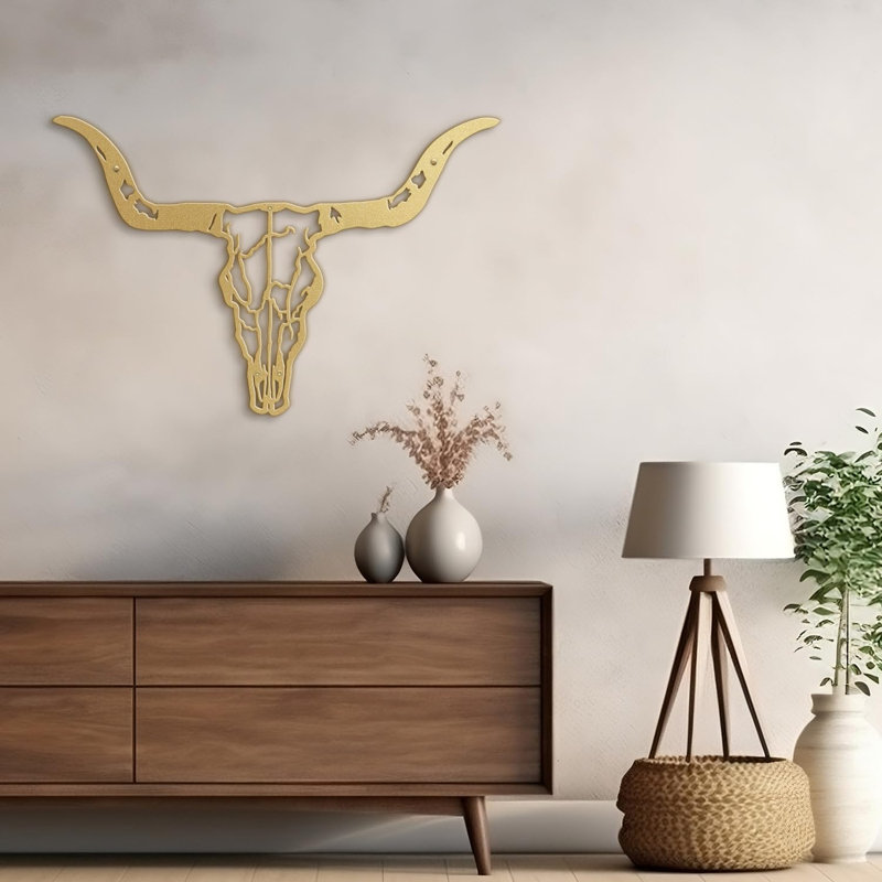 Wall Decor Metal, 24" H x 36" W x 0.05" D, Gold