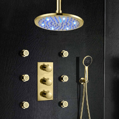 Versilia Color Changing LED Shower Set Dynamic Lighting and Luxurious Shower Experience