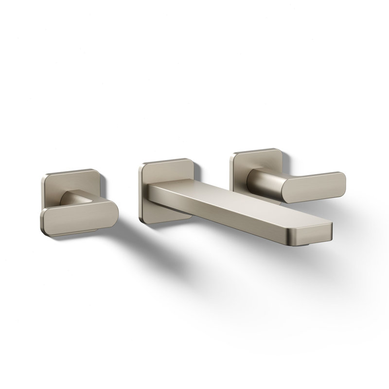 Parallel Wall-Mount Bathroom Sink Faucet Trim, Brushed Nickel