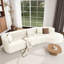 Canapé modulaire de 132 po au design incurvé, canapé modulaire en chenille 2 pièces avec 4 coussins, éponge moelleuse et coussin à ressorts, grand canapé modulaire en éponge pour le salon-246824612