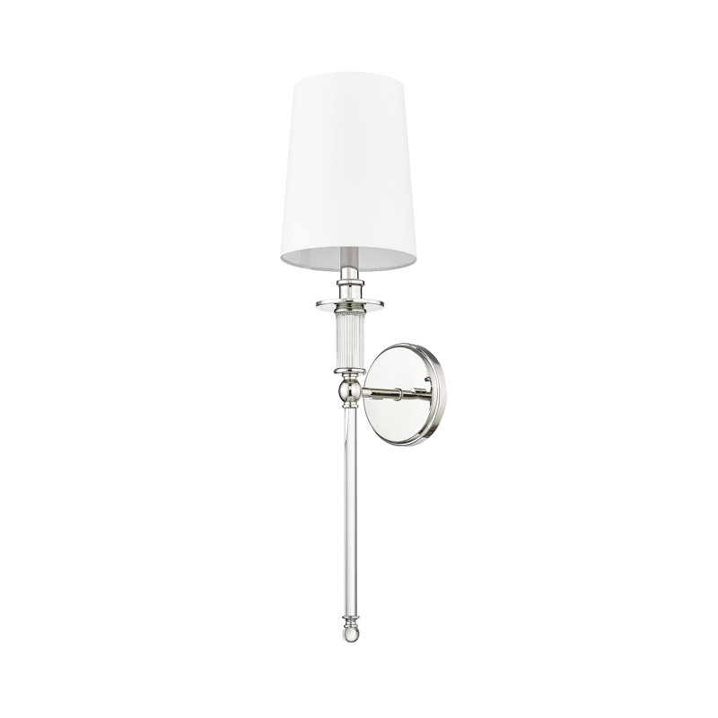 Applique murale à bougie haute 1 lumière Jeannice, Nickel poli