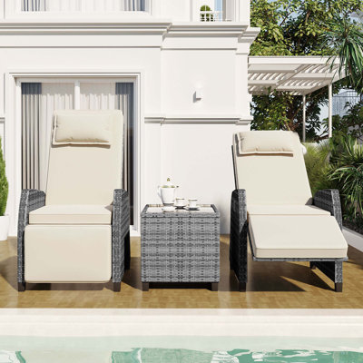 Combinaison extérieure en rotin pour deux personnes avec table basse U_Style, réglable, adaptée à la cour, à la piscine et au balcon