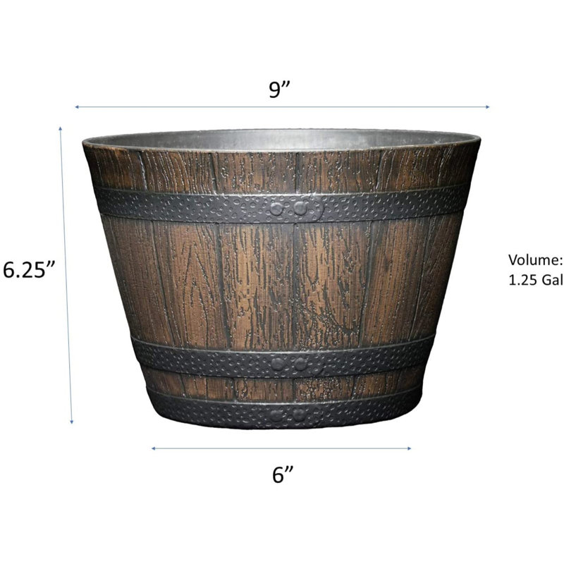 Hydetown Pot Planter, 6.25" H x 9" W x 6" D, Walnut Brown