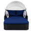 Chaise longue en osier avec auvent réglable-369318633