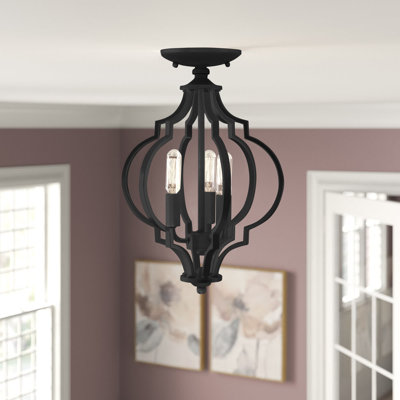 Oswald 3-Light 11" Flush Mount in Matte Black