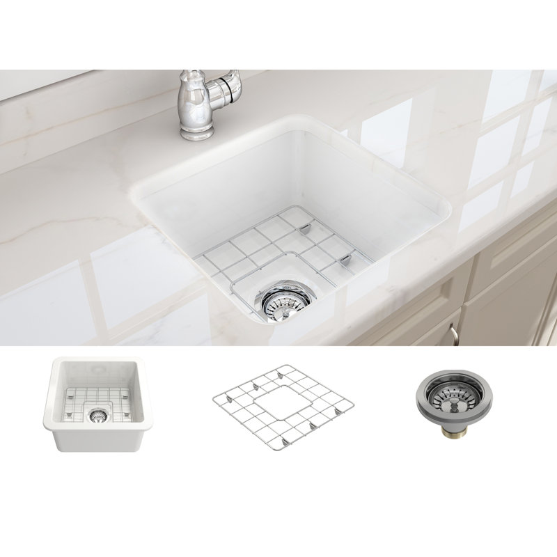 18'' L Kitchen Sink, White