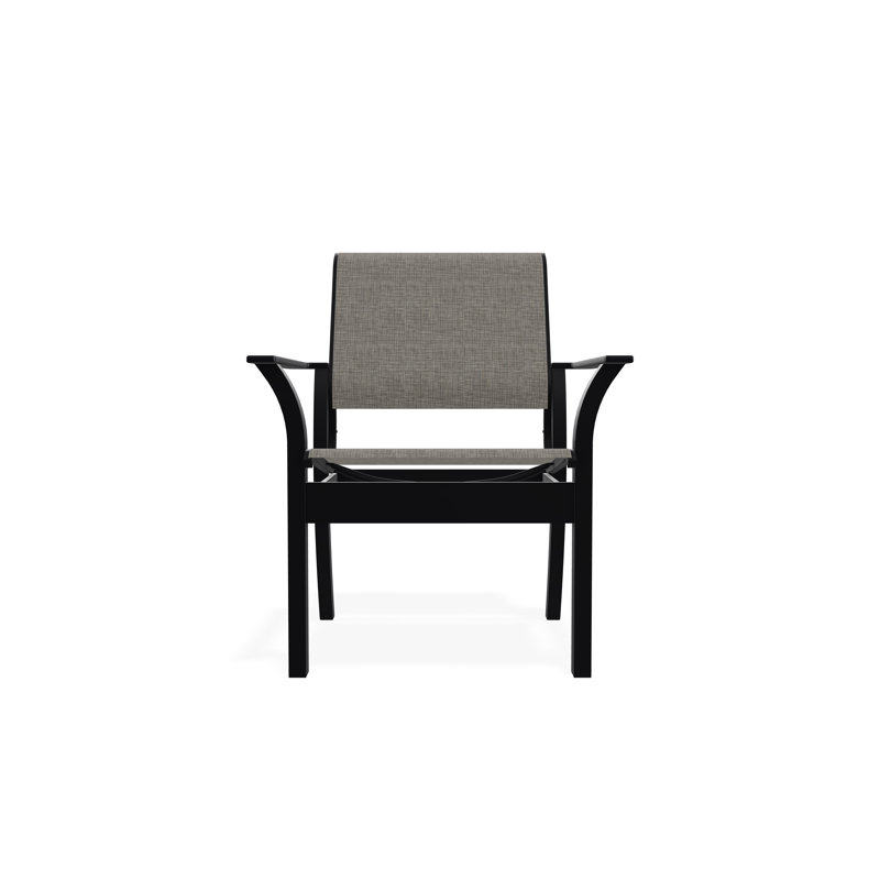 Chaise de café empilable en polymère de qualité marine Leeward Sling, Noir, Tempête