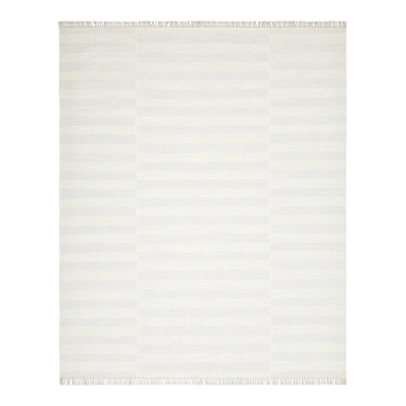 Tapis ivoire en laine et coton Reva, Rectangle 9 pi x 12 pi