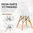 Dubuque Modern Dining Side Chair, Molded ABS Plastic Accent Kitchen Chair with Wood Dowel Legs & Steel Eiffel Base-31792414-128966272